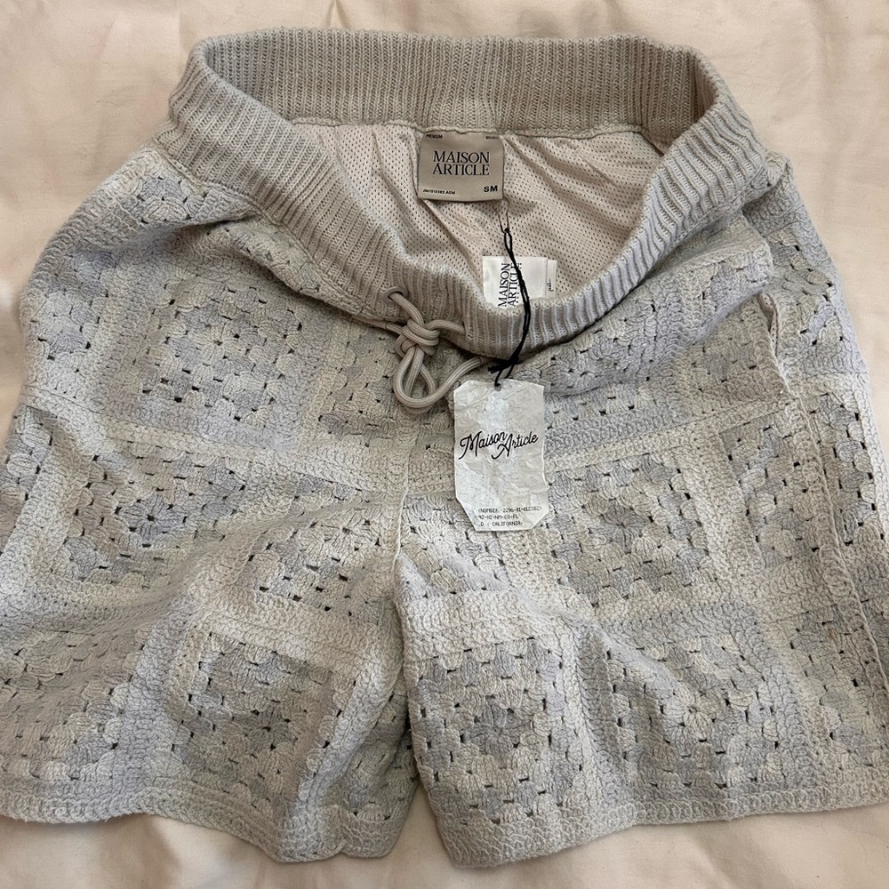 Maison Article Light Gray Knit Athletic Shorts